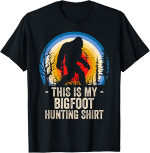 Finding Bigfoot Co Bigfoot Hunting - Men's Classic Fit Black Short Sleeve Cotton Polyester - Small T-Shirt - T-Shirt | Black