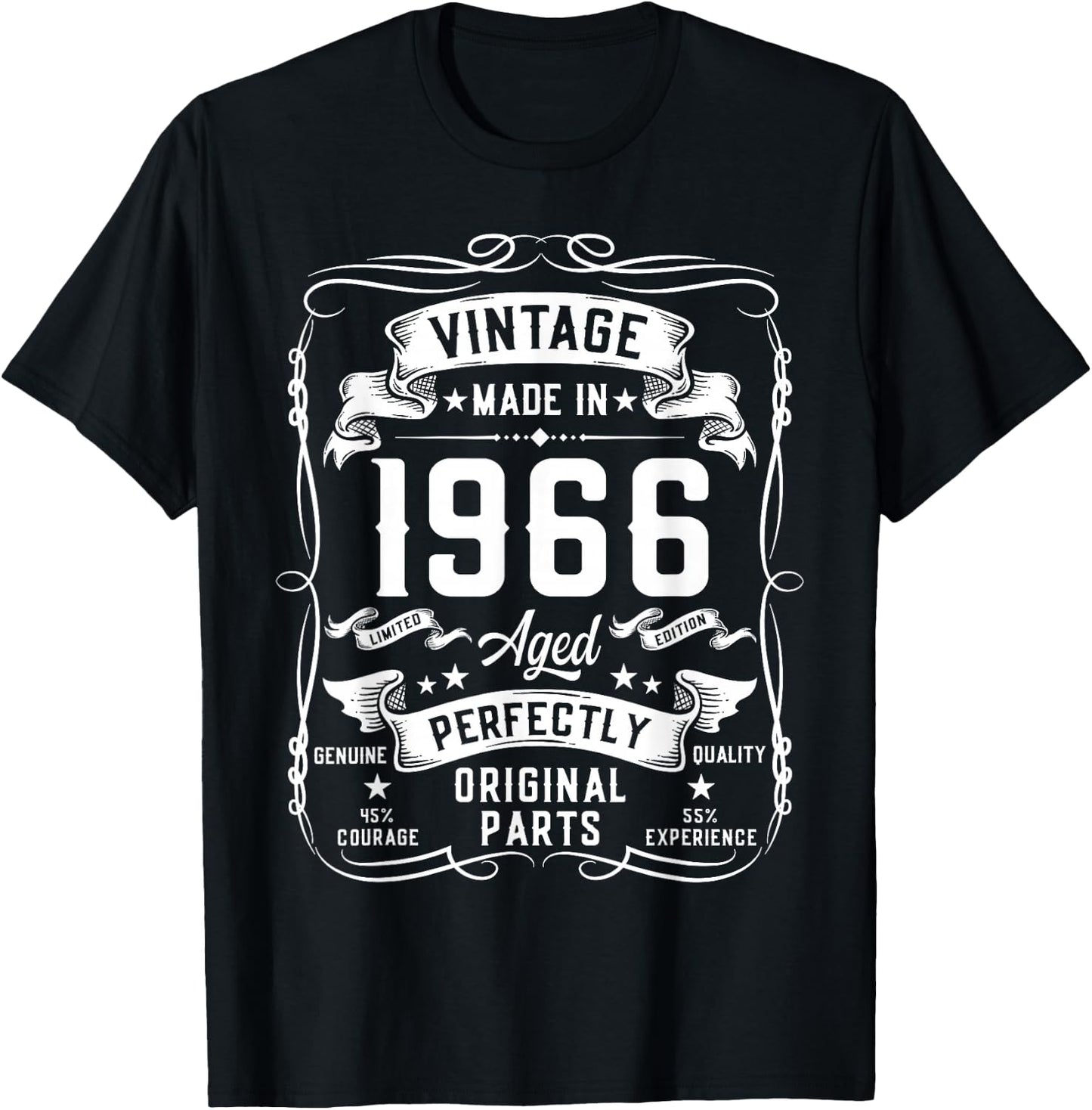 Vintage 1966 59yr 59th Birthday Gifts 59 Years Old T-Shirt - T-Shirt | Black