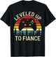 vintage leveled up to Fiance funny newly engaged video gamer T-Shirt - T-Shirt | Black
