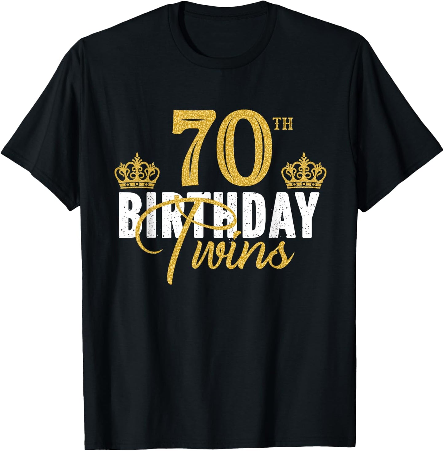 70th Birthday Twins 70 Years Old Twin Brother And Sister T-Shirt - T-Shirt | Black