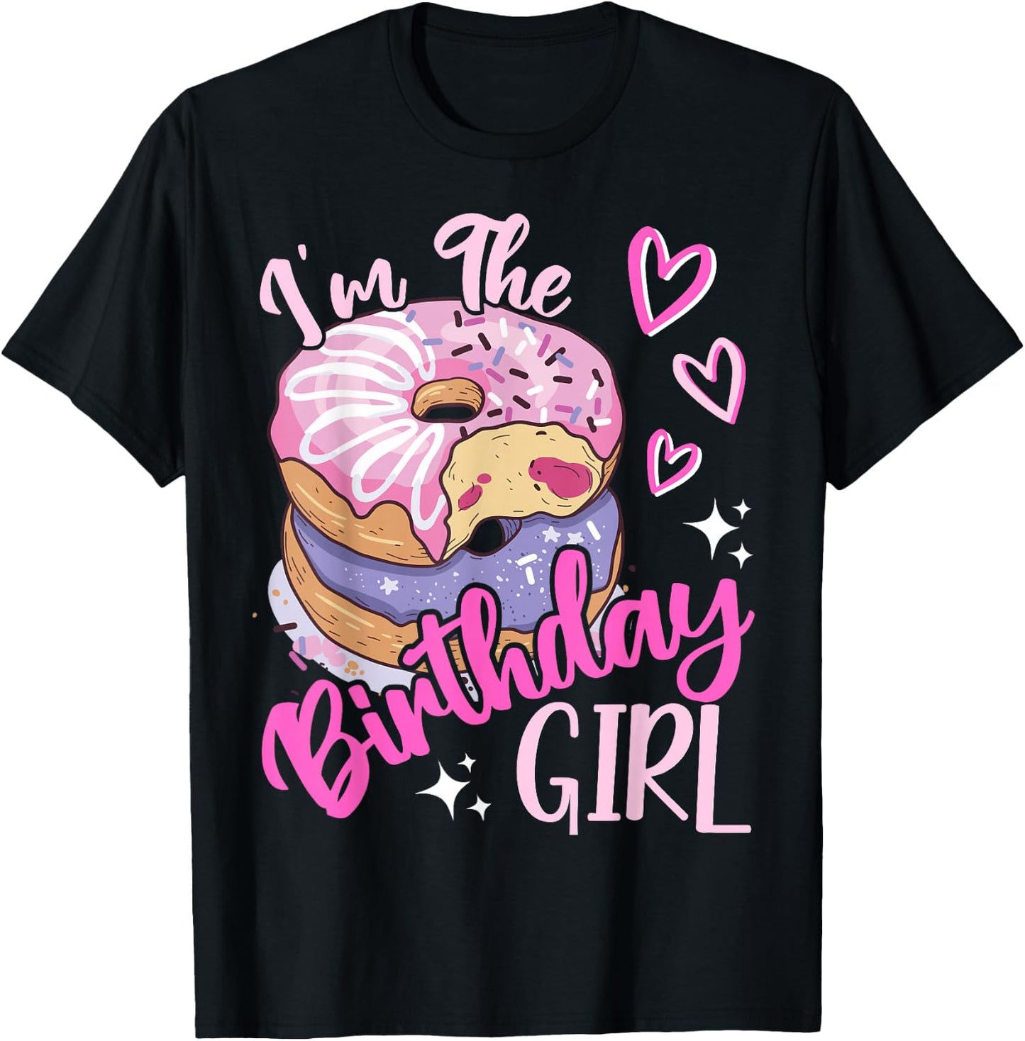 I'm The Birthday Girls Donut Birthday Party Theme Family T-Shirt - T-Shirt | Black