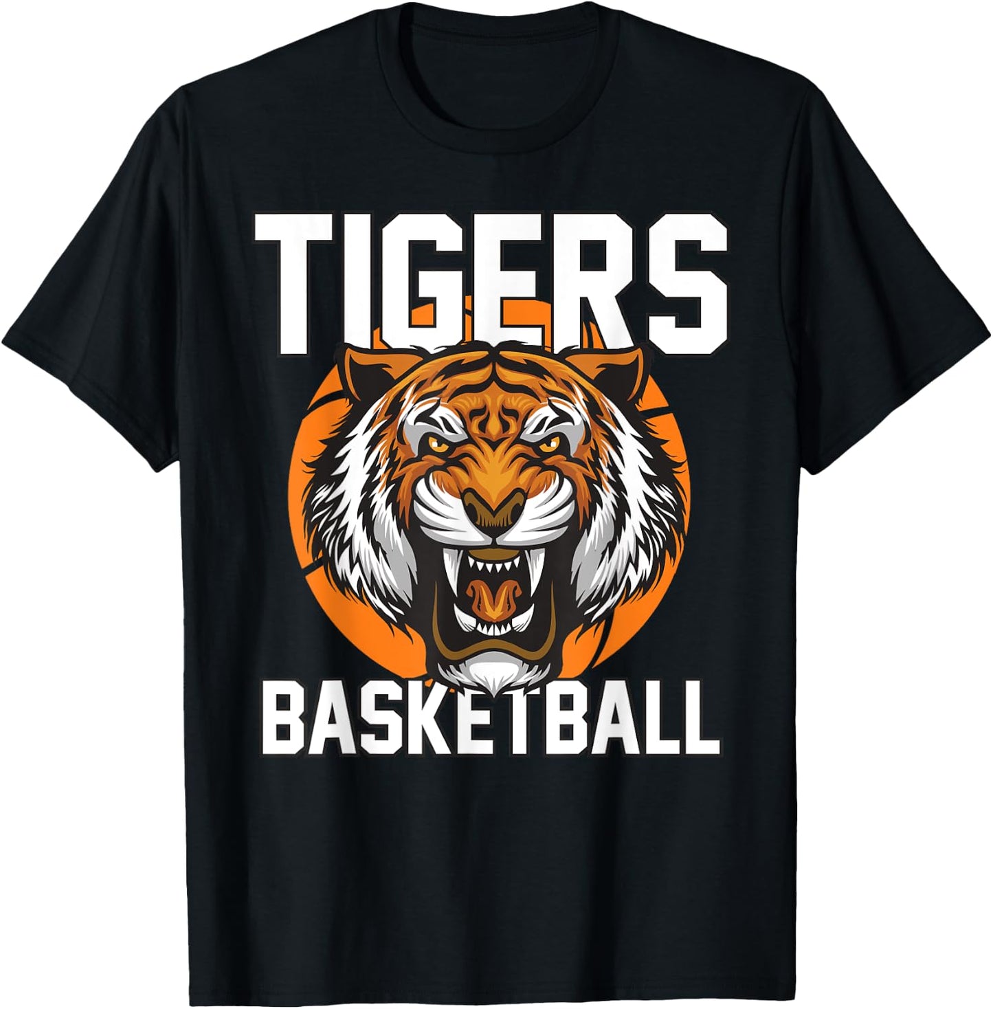 Tigers Basketball Designs Kids -Adults Basketball Fan Blue Small Classic Fit Short Sleeve T-Shirt - T-Shirt | Black