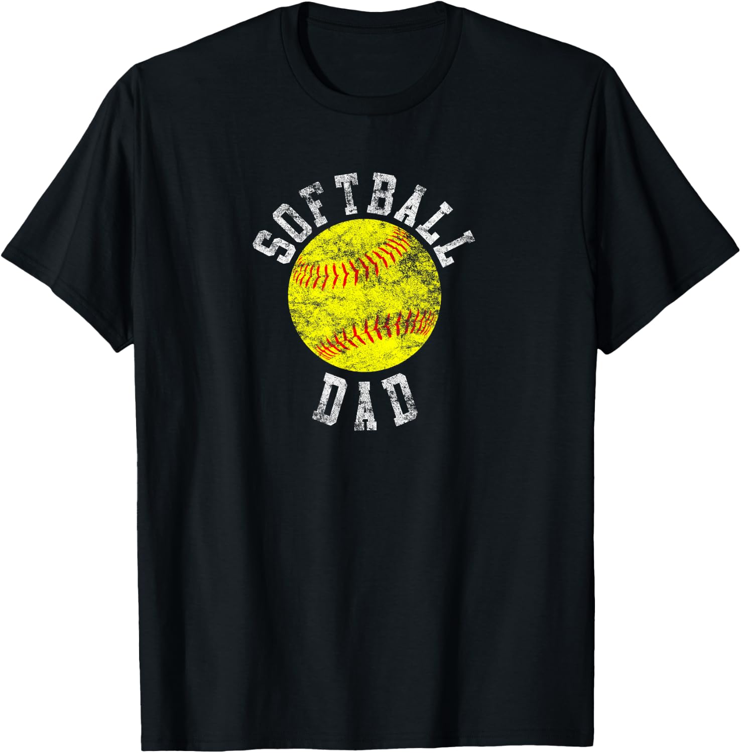 Vintage Softball Dad T-Shirt - T-Shirt | Black