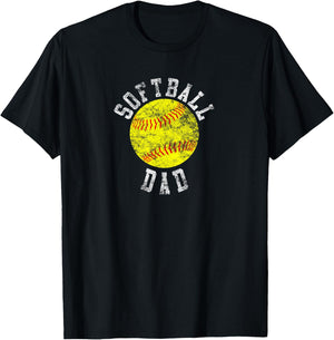 Vintage Softball Dad T-Shirt - T-Shirt | Black