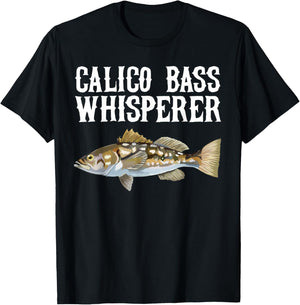 Calico Bass Whisperer Funny Fish Lover T-Shirt - T-Shirt | Black