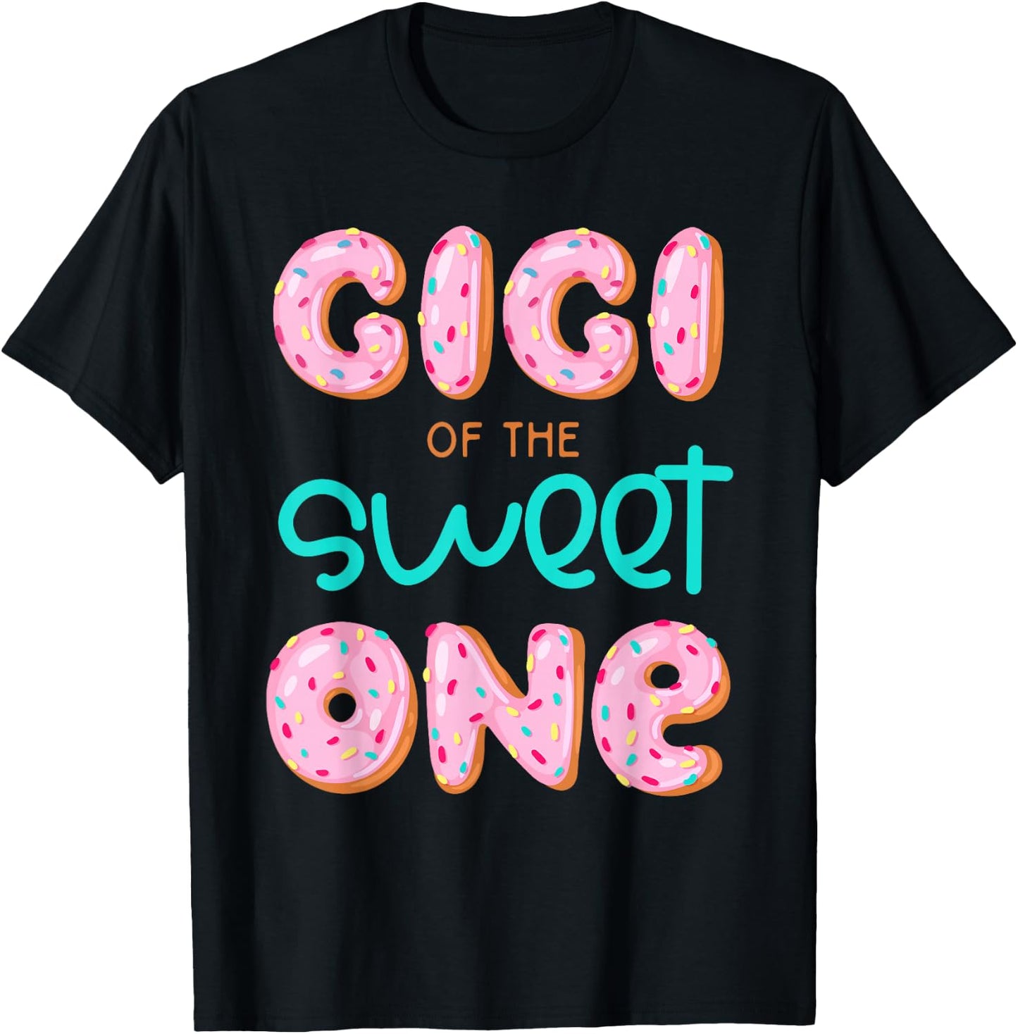 Gigi of The Sweet One First Birthday Matching Family Donut T-Shirt - T-Shirt | Black