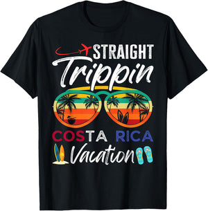 Straight Trippin Costa Rica Couples Family Vacation Group T-Shirt - T-Shirt | Black
