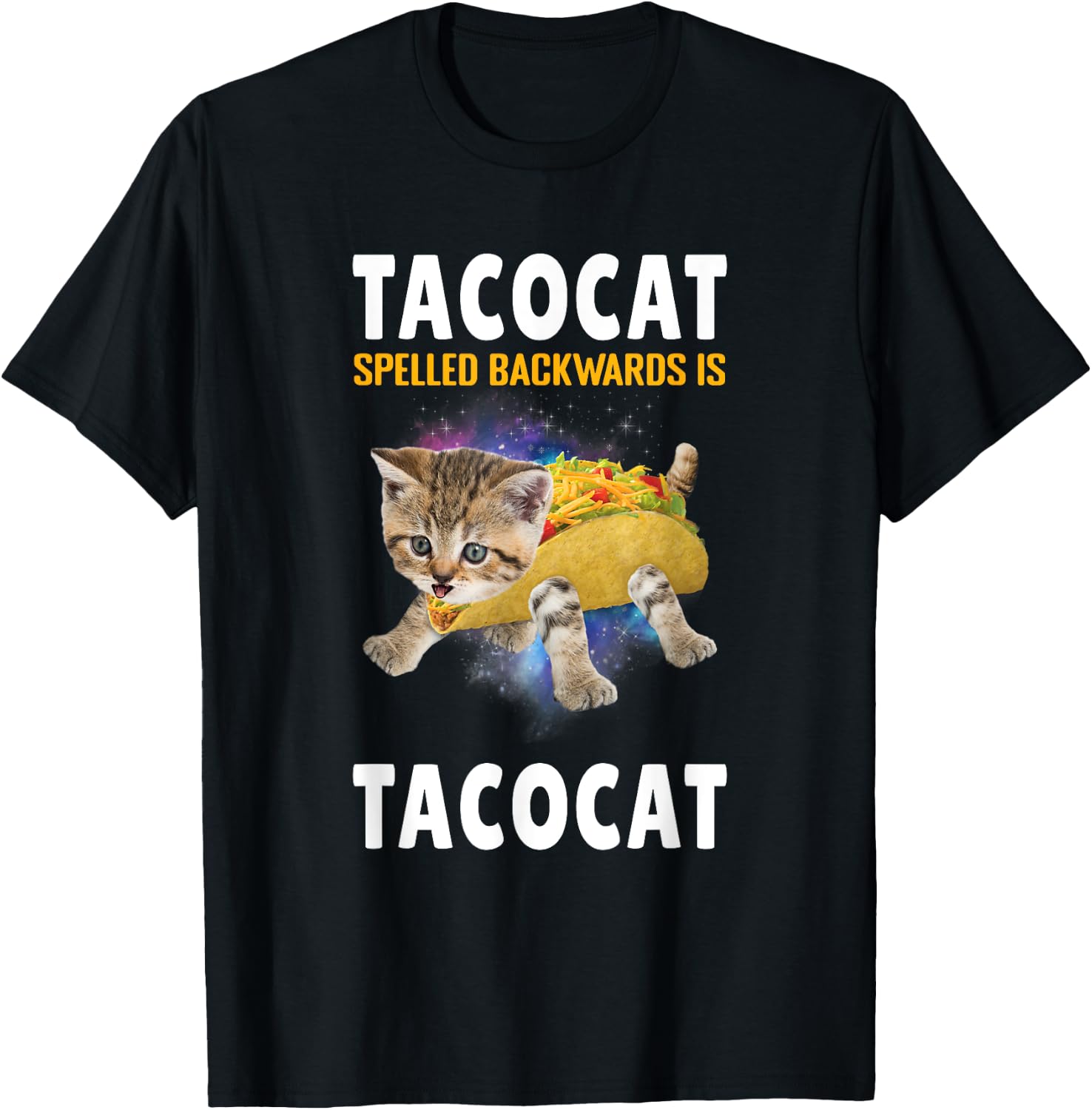Tacocat Spelled Backward Is Taco cat Cat And Taco Lover Women Kids T-Shirt - T-Shirt | Black