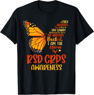 CRPS Awareness Complex Regional Pain Syndrome Butterfly T-Shirt - T-Shirt | Black