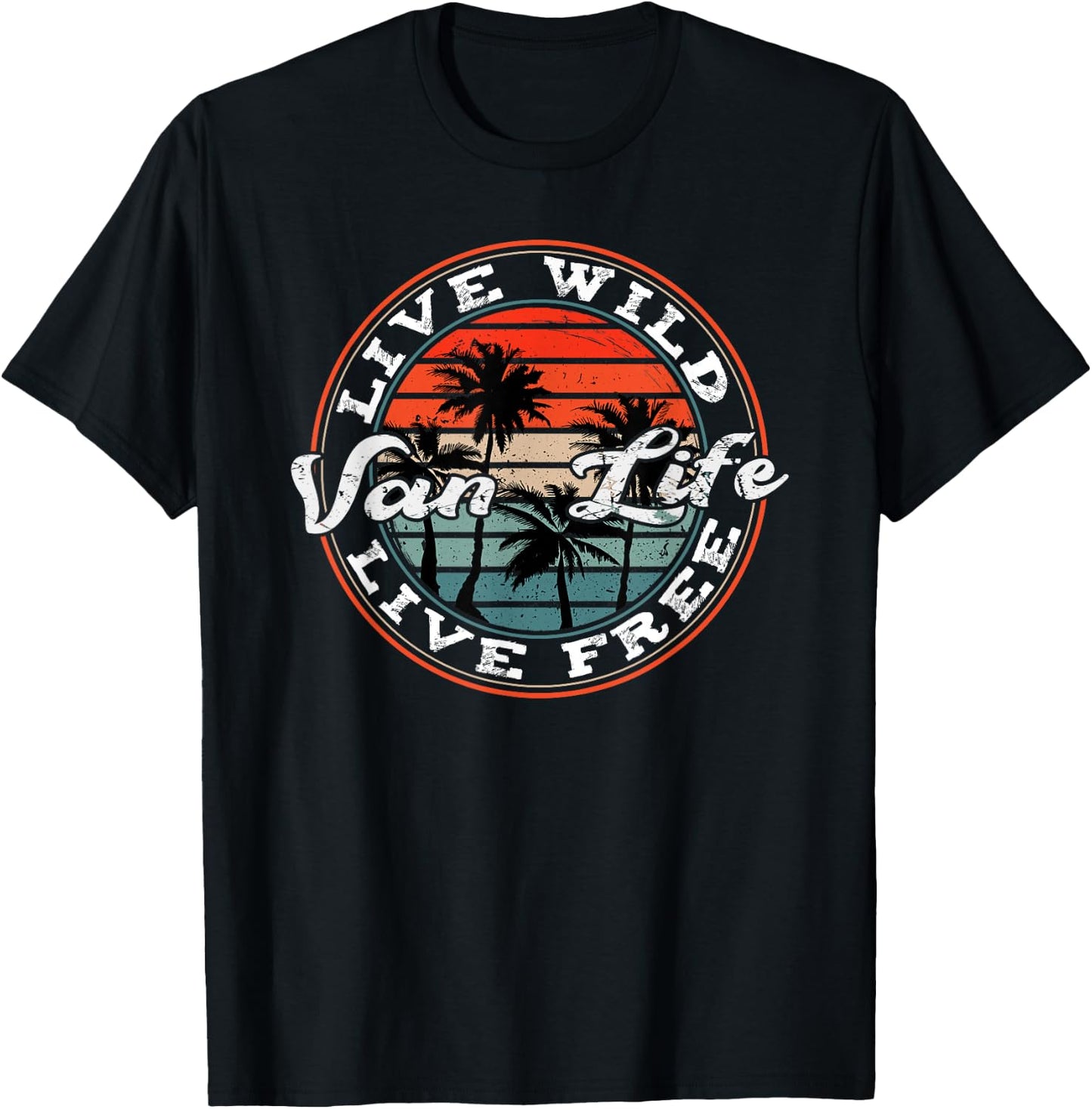Retro Vintage Van Life Dwellers Vanlife Nomads T-Shirt - T-Shirt | Black