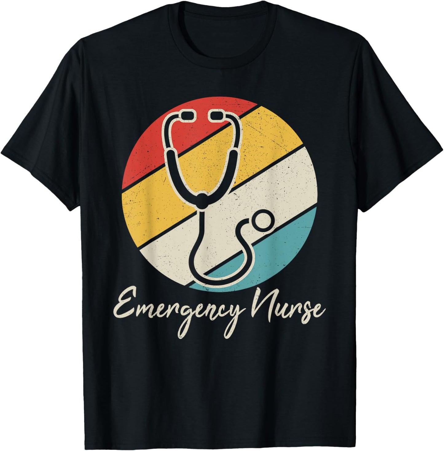 Retro Emergency Room Nurse Er Nursing Graduation T-Shirt - T-Shirt | Black