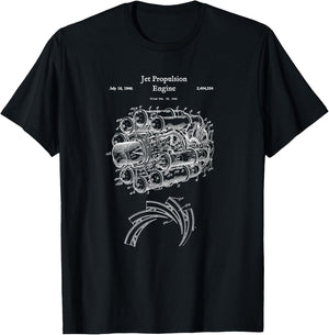 Vintage Jet Propulsion Engine Shirt - Airplane Aircraft T-Shirt - T-Shirt | Black