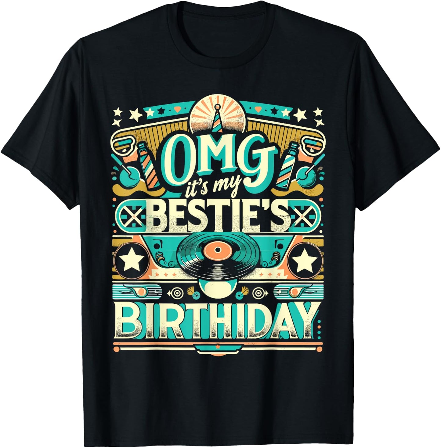Birthday Party Besties's Birthday Besties Birthday Friend T-Shirt - T-Shirt | Black