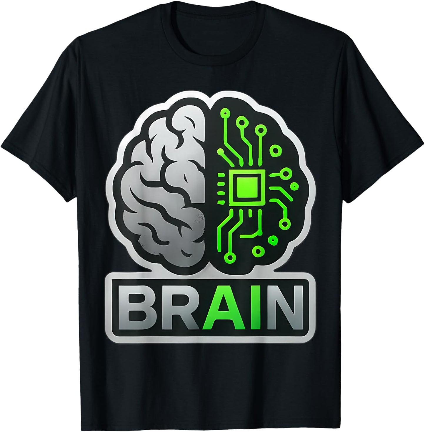 AI Brain Artificial Intelligence Engineer Specialist Coder T-Shirt - T-Shirt | Black