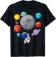 Astronaut Holding Planet Balloons Solar-System Space Kids T-Shirt - T-Shirt | Black