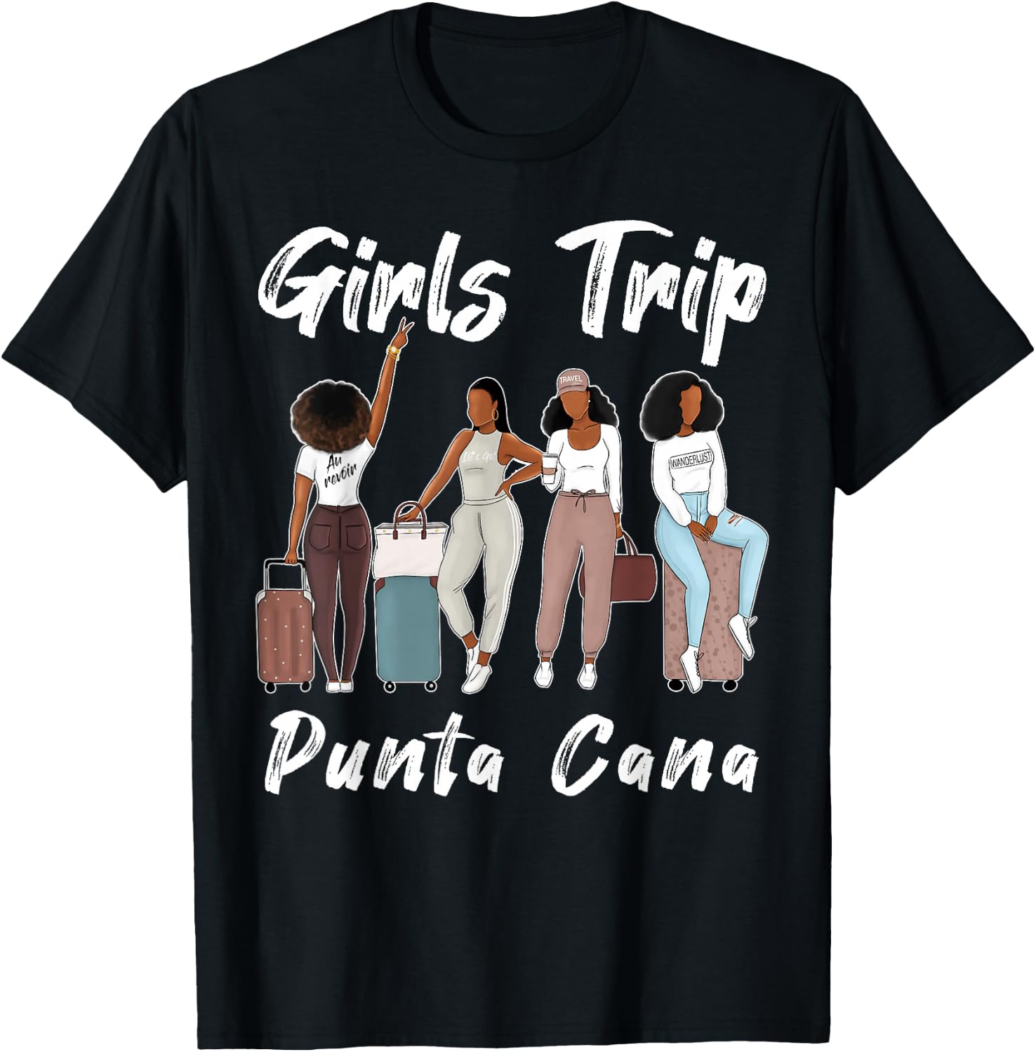 Punta Cana Girls Trip 2026 Funny Best Friends Summer Holiday T-Shirt - T-Shirt | Black