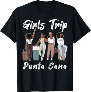 Punta Cana Girls Trip 2026 Funny Best Friends Summer Holiday T-Shirt - T-Shirt | Black
