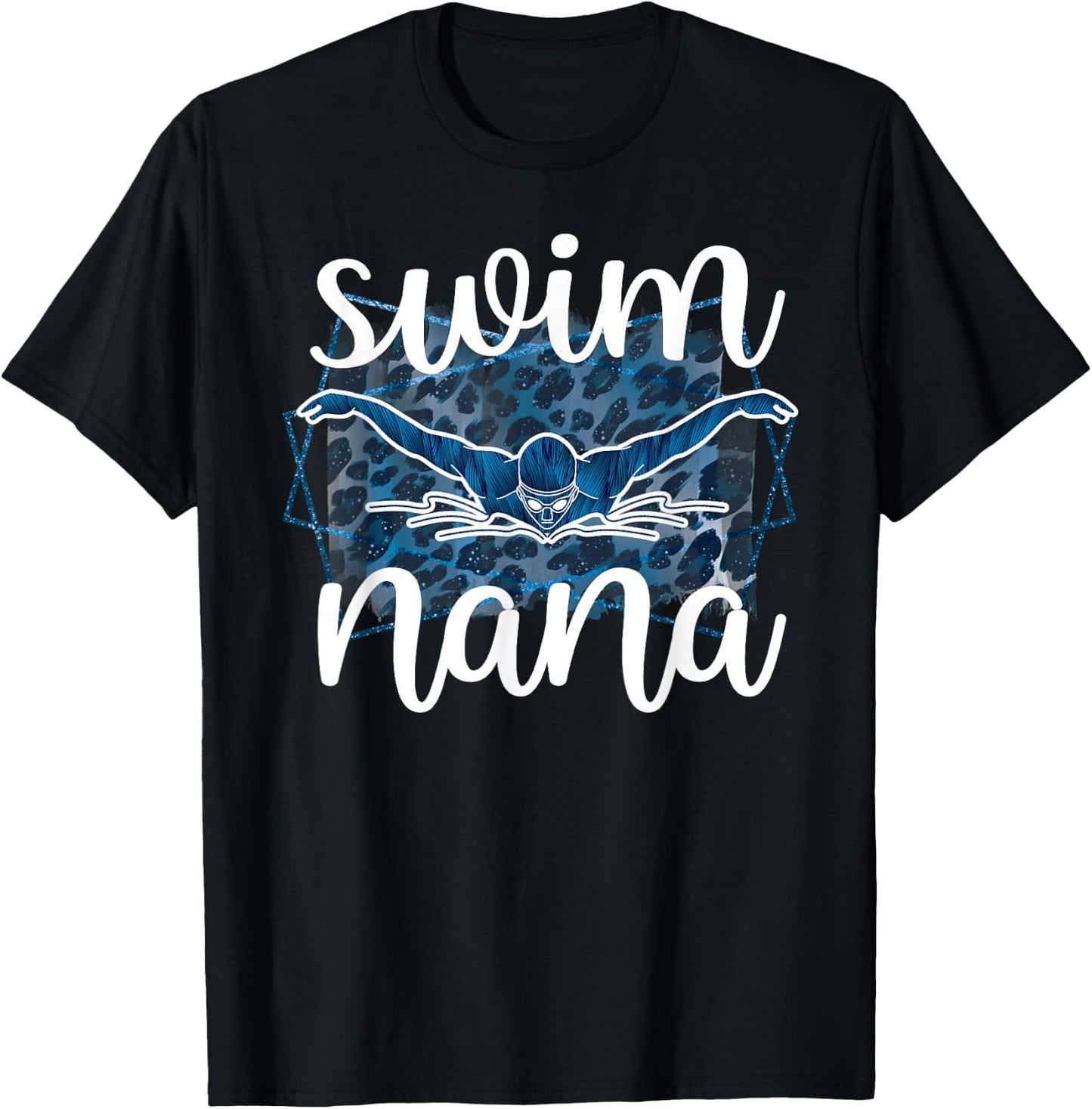 Proud Swim Nana Of A Swimmer Nana Grandma T-Shirt - T-Shirt | Black