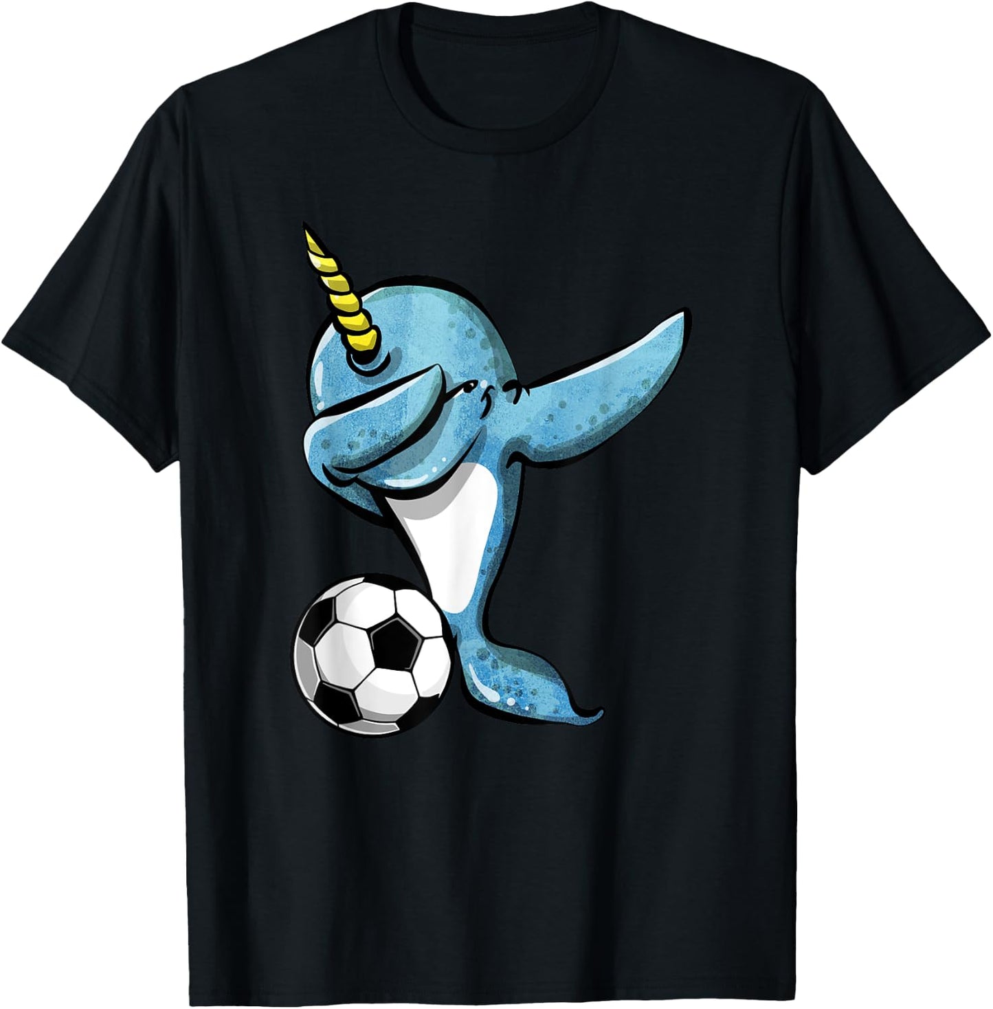 Dabbing Narwhal - Soccer Lovers Jersey Football Fans Sport T-Shirt - T-Shirt | Black