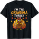 I'm the Grandma Turkey Matching Family Thanksgiving Grandma T-Shirt - T-Shirt | Black