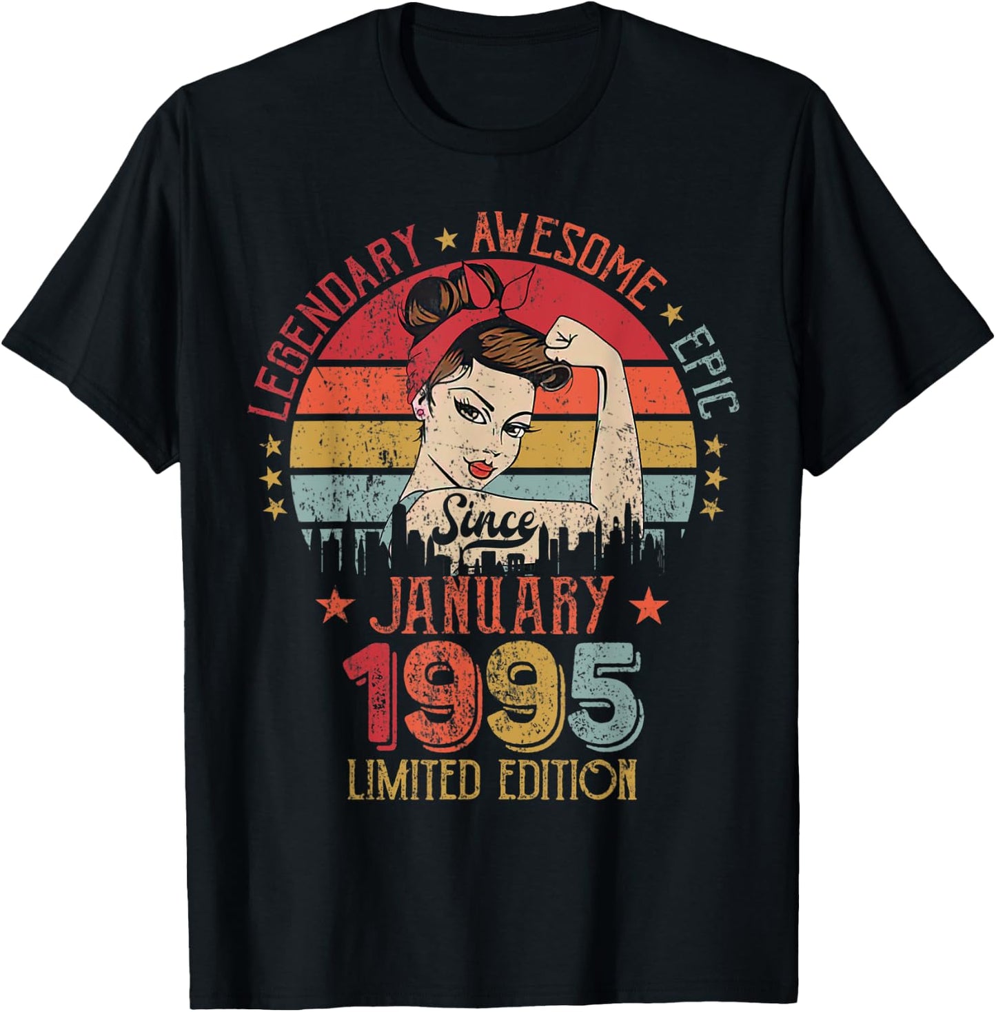 Legendary Awesome Epic Limited Edition Since January 1995 T-Shirt - T-Shirt | Black