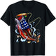 Bass Fishing Fish American Flag Dad Father Fourth Of July T-Shirt - T-Shirt | Black