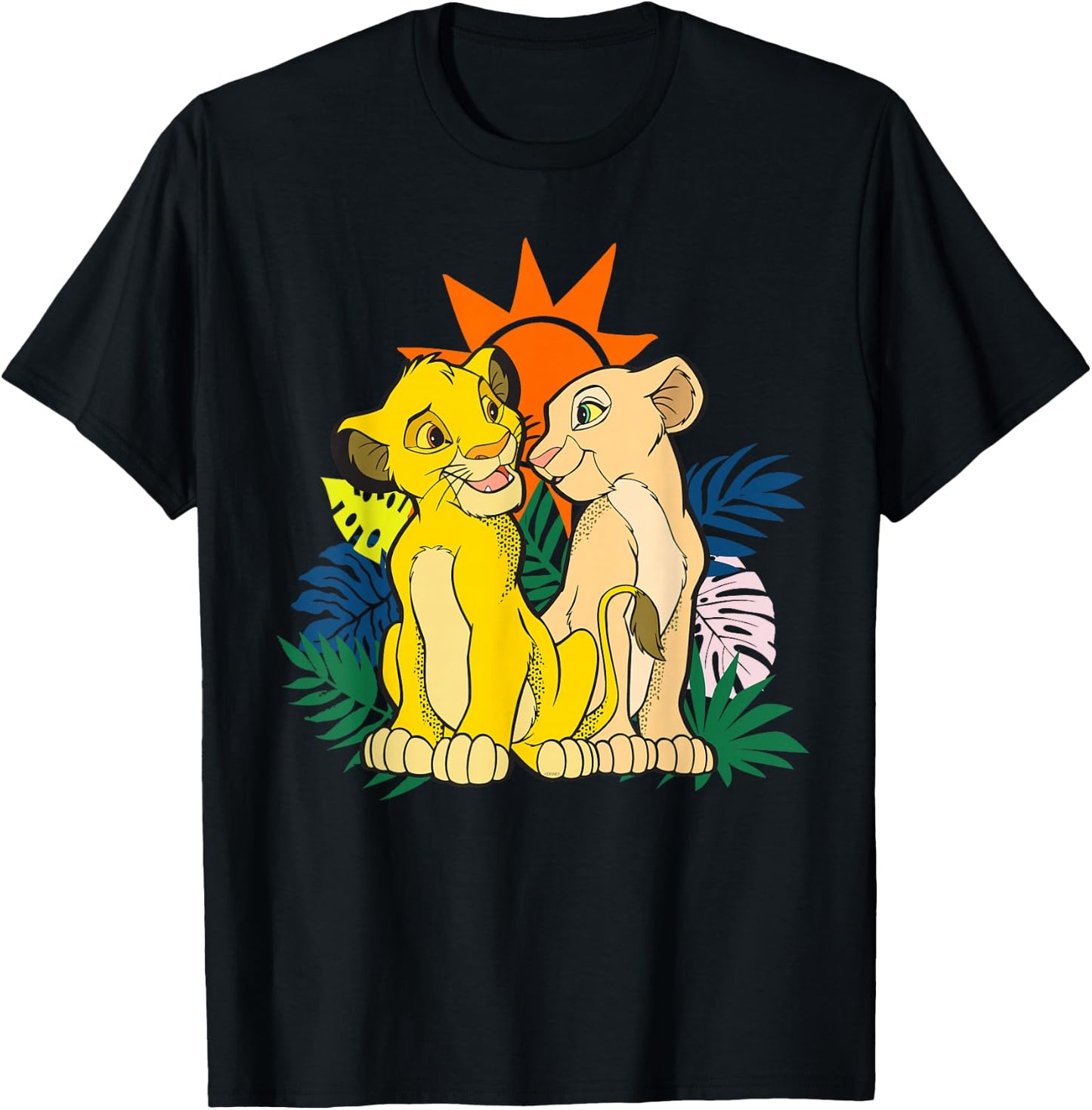 Disney The Lion King Young Simba and Nala T-Shirt - T-Shirt | Black
