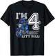 I'm 4 Let's Roll 4th Birthday Dirt Bike Motocross Kids T-Shirt - T-Shirt | Black