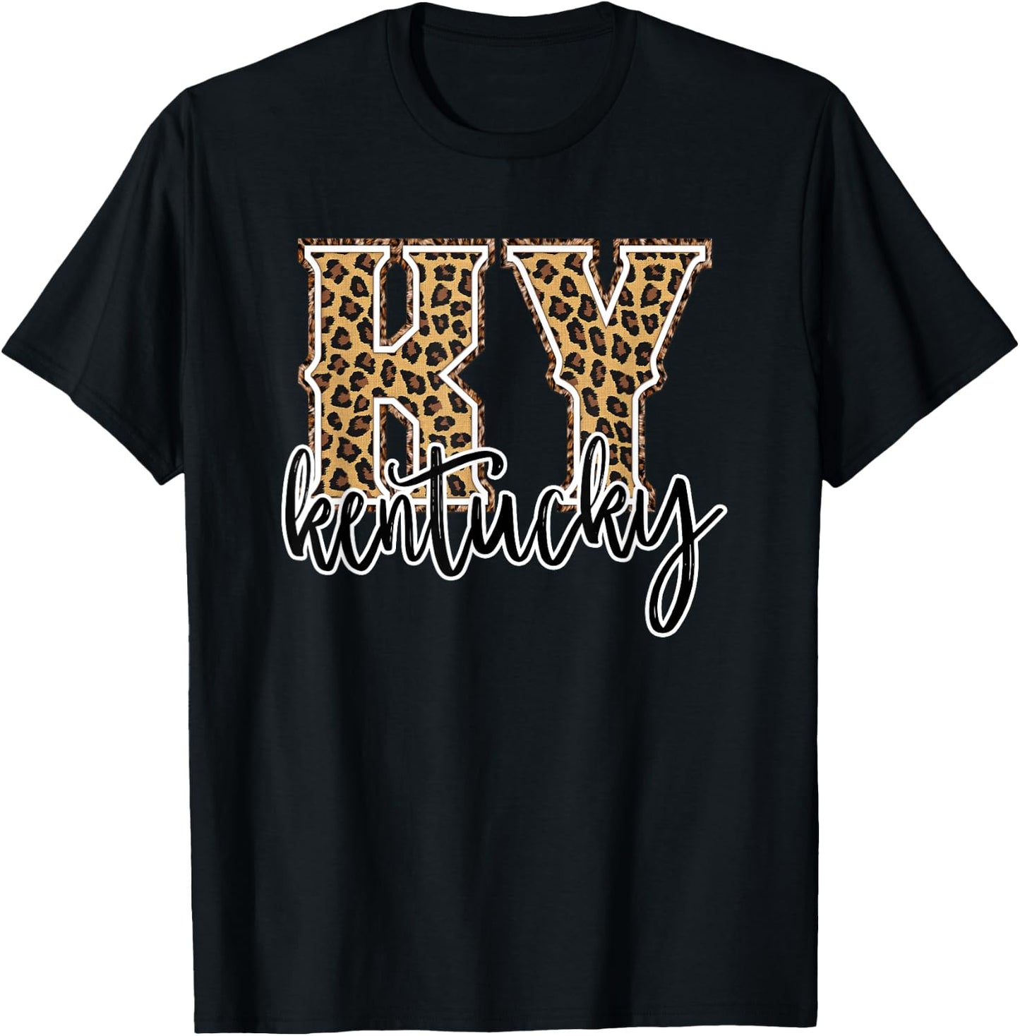 Kentucky State Women's Leopard The Bluegrass State Proud T-Shirt - T-Shirt | Black