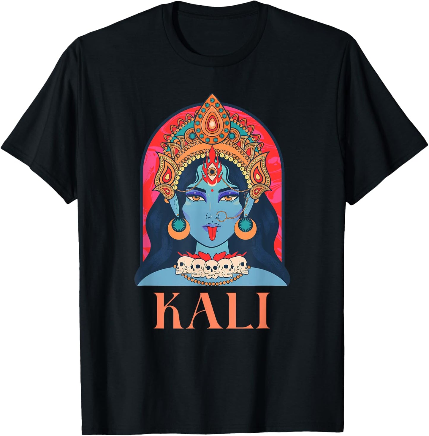 Kali Goddess Indian Deity, India Hindu Yoga T-Shirt - T-Shirt | Black