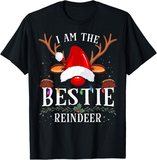 I Am The Bestie Reindeer Christmas Family T-Shirt - T-Shirt | Black