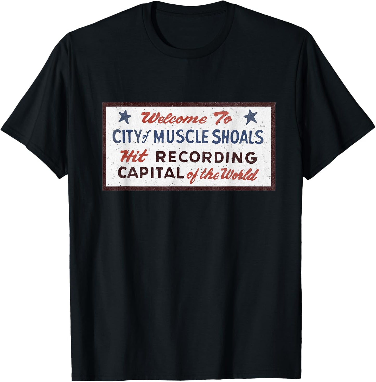 Muscle Shoals Alabama Sign Recording Capital Rock Graphic T-Shirt - T-Shirt | Black
