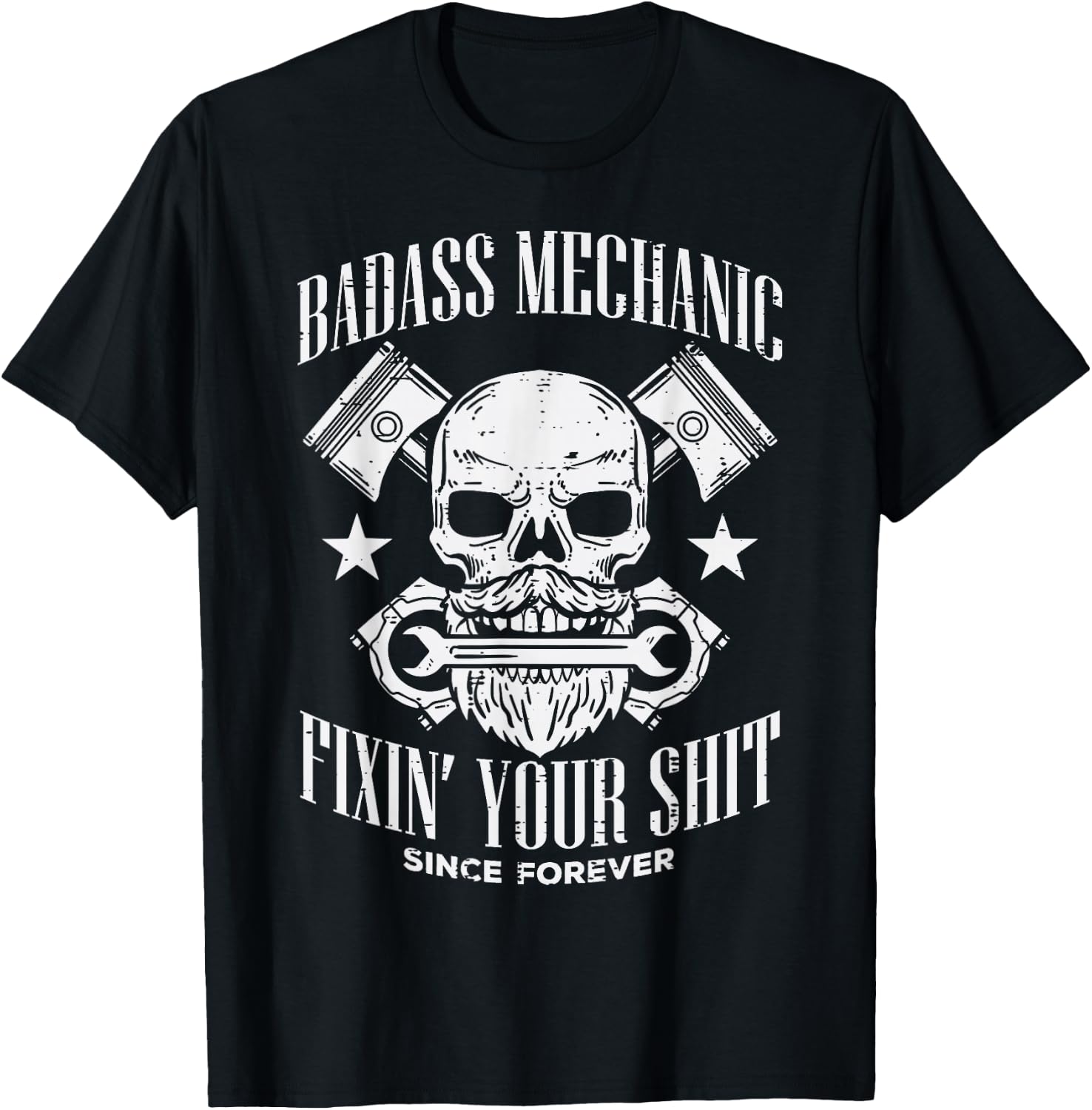 Badass Mechanic Cool Car Auto Mechanic Garage Men Dad T-Shirt - T-Shirt | Black