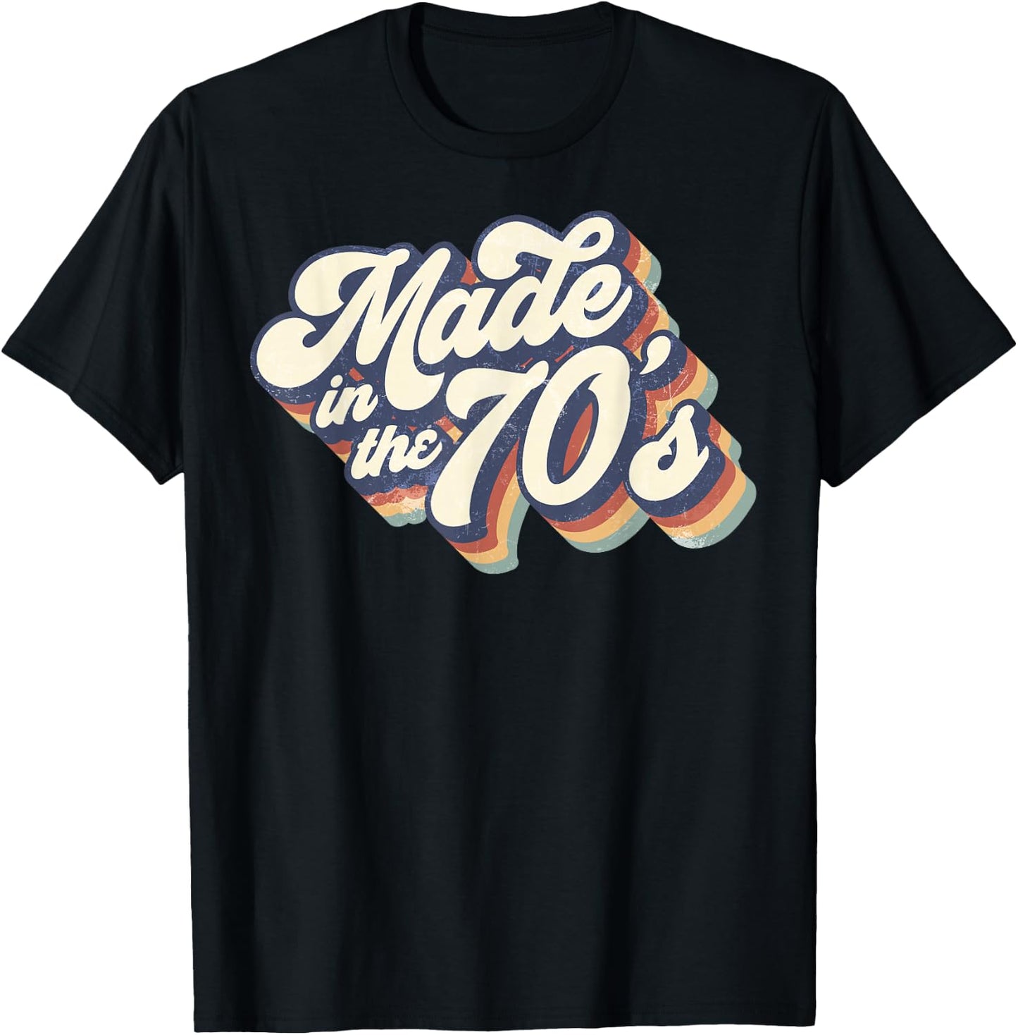 Made In The 70's Retro Funny Vintage 1970s Party Gifts T-Shirt - T-Shirt | Black