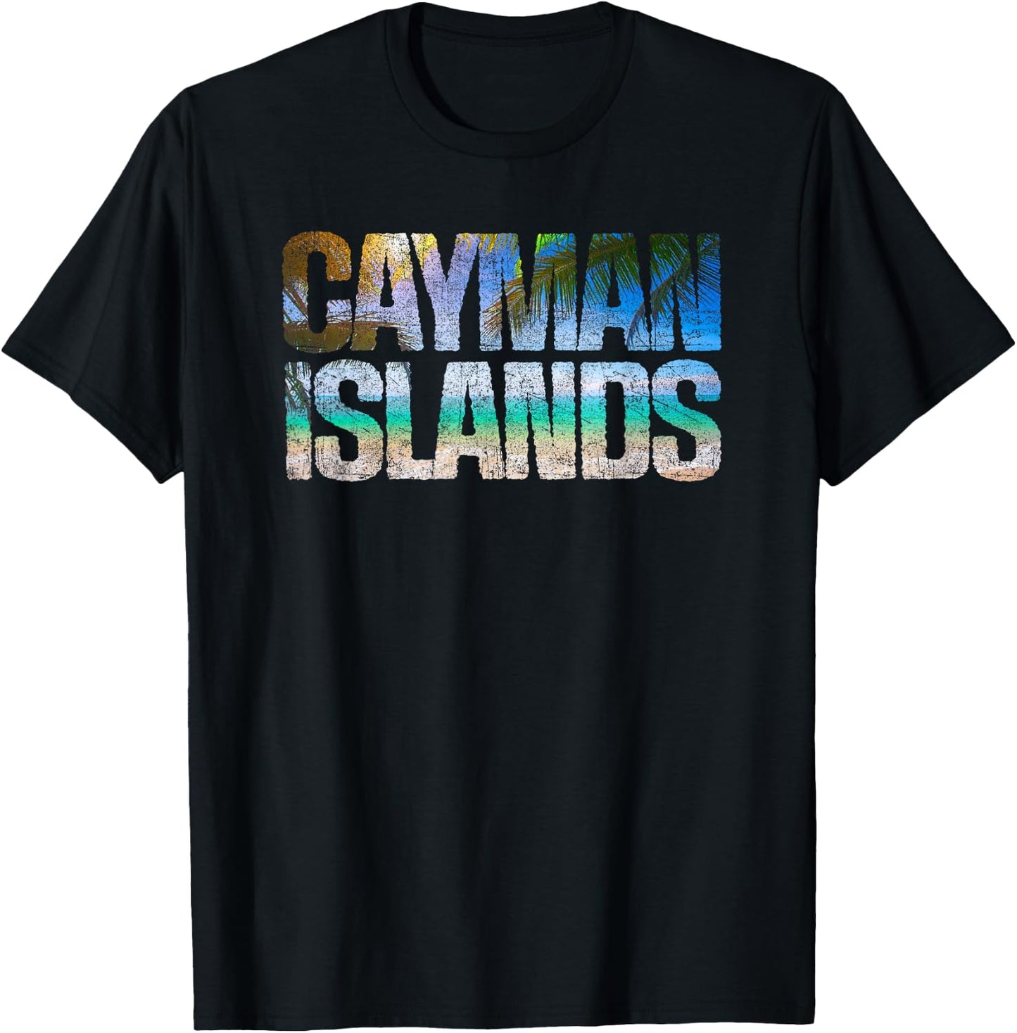 Retro Grand Cayman Islands Beach Vintage Vacation Souvenir T-Shirt - T-Shirt | Black