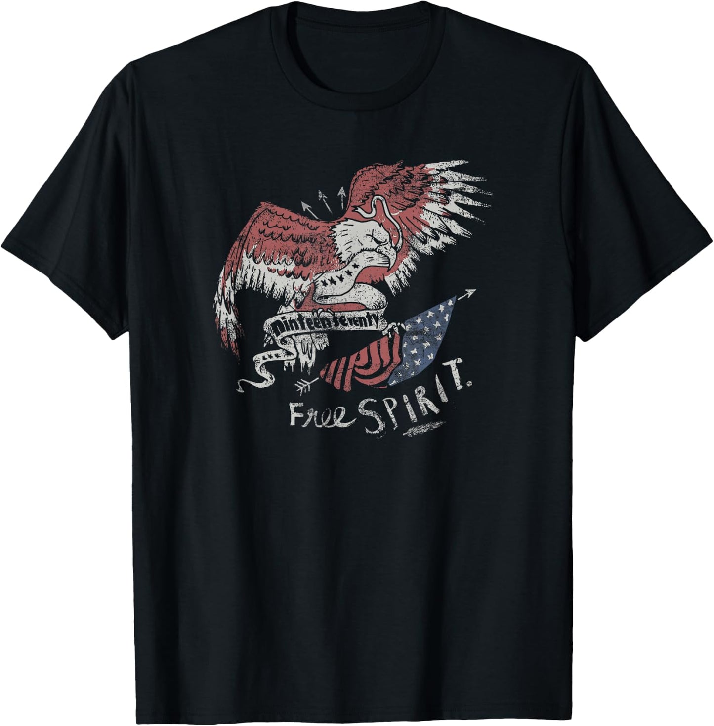 Trendy Vintage Free Spirit American Eagle T-Shirt - T-Shirt | Black