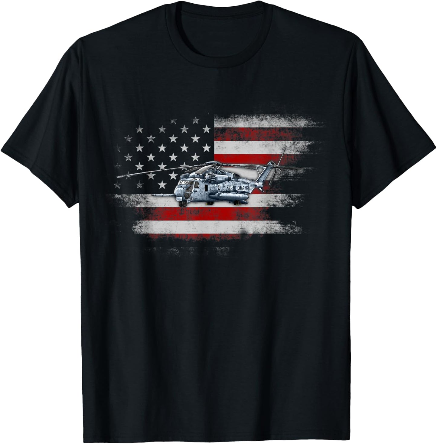 Patriotic CH-53 and MH-53 helicopter Flag Helicopter Pilot Men T-Shirt - T-Shirt | Black