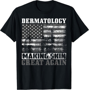 US Skin Care Doctor Lovers 4th Of July Designs Funny USA Dermatology Gift Men Women American Dermatologist T-Shirt - T-Shirt | Black