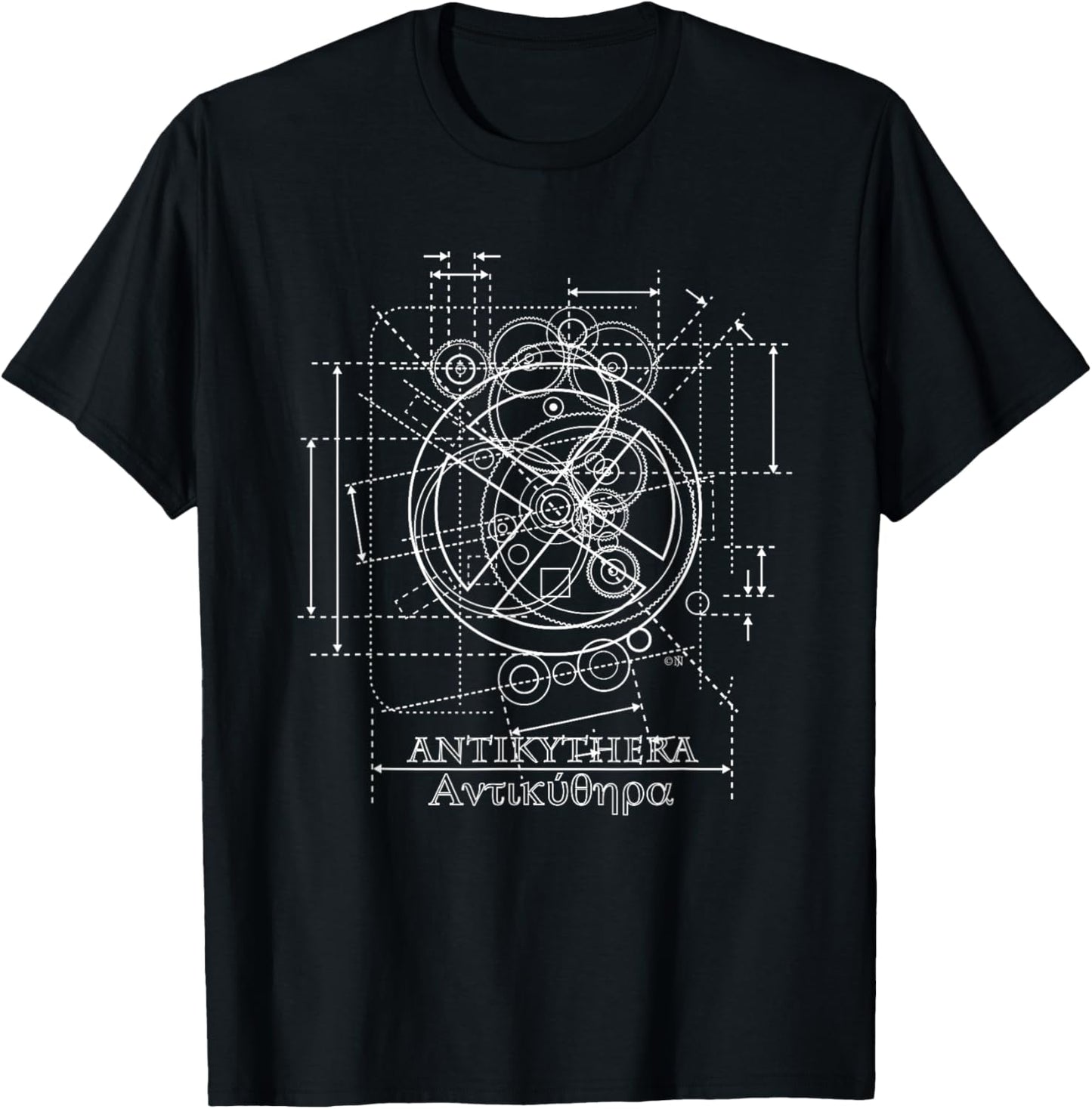 Antikythera Mechanism Drawing T-Shirt - T-Shirt | Black
