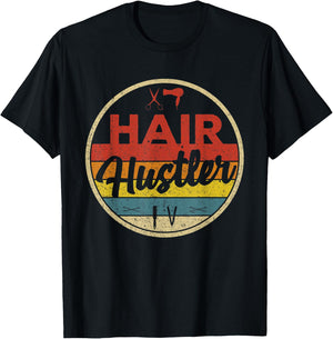Hair Hustler Vintage Hairstylist Cute Hairdresser T-Shirt - T-Shirt | Black