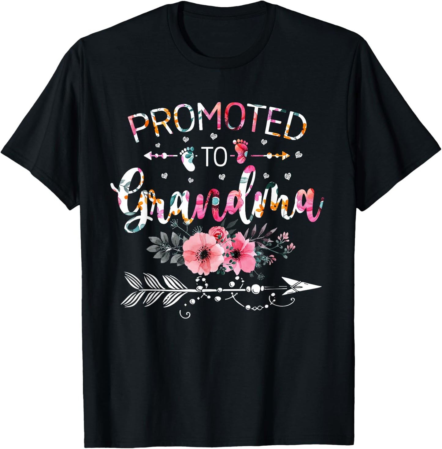 Promoted To Grandma Announcement New Grandma Mothers Day T-Shirt - T-Shirt | Black