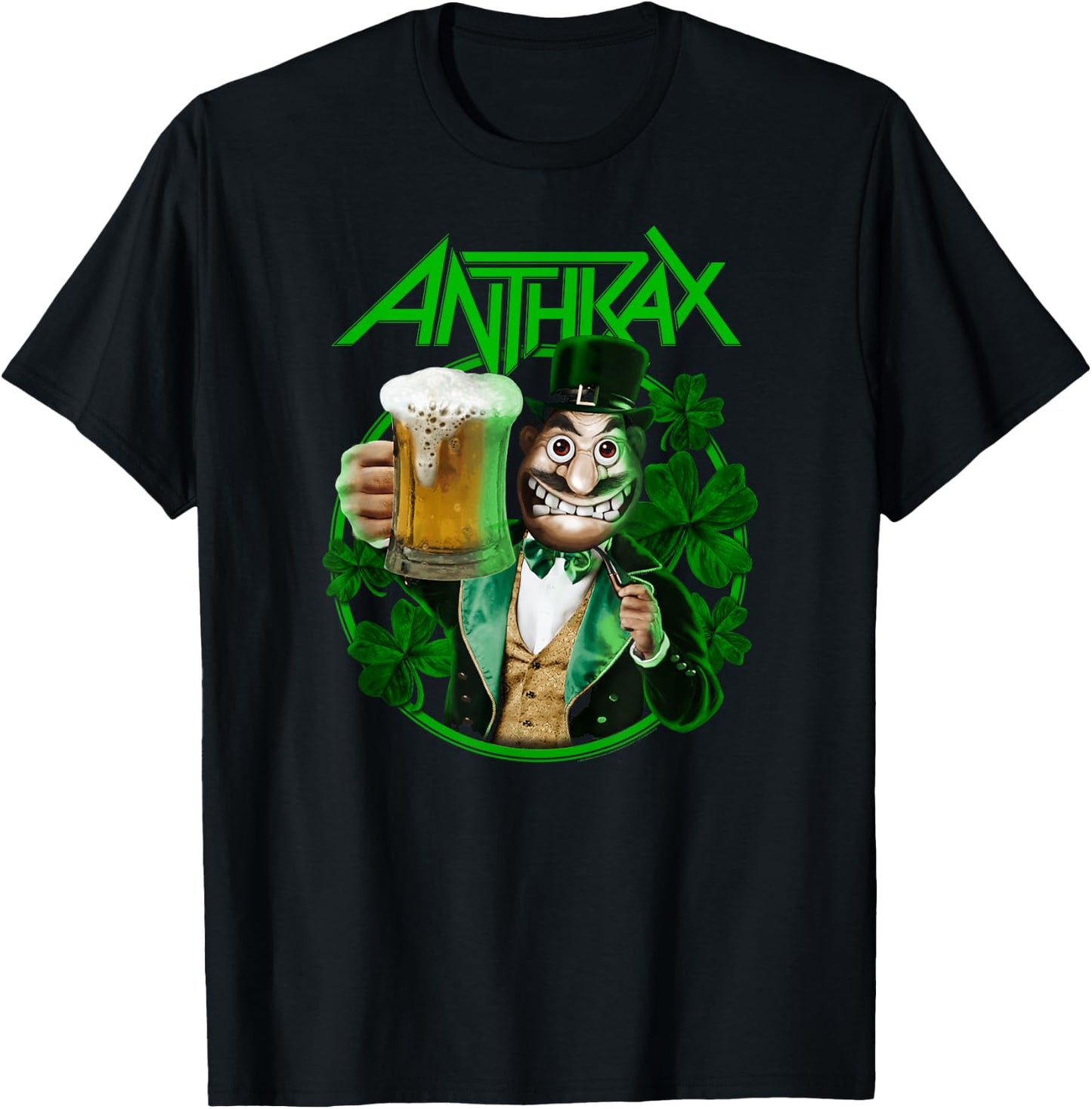 Anthrax – St. Patrick's Day Beer Shamrock T-Shirt - T-Shirt | Black