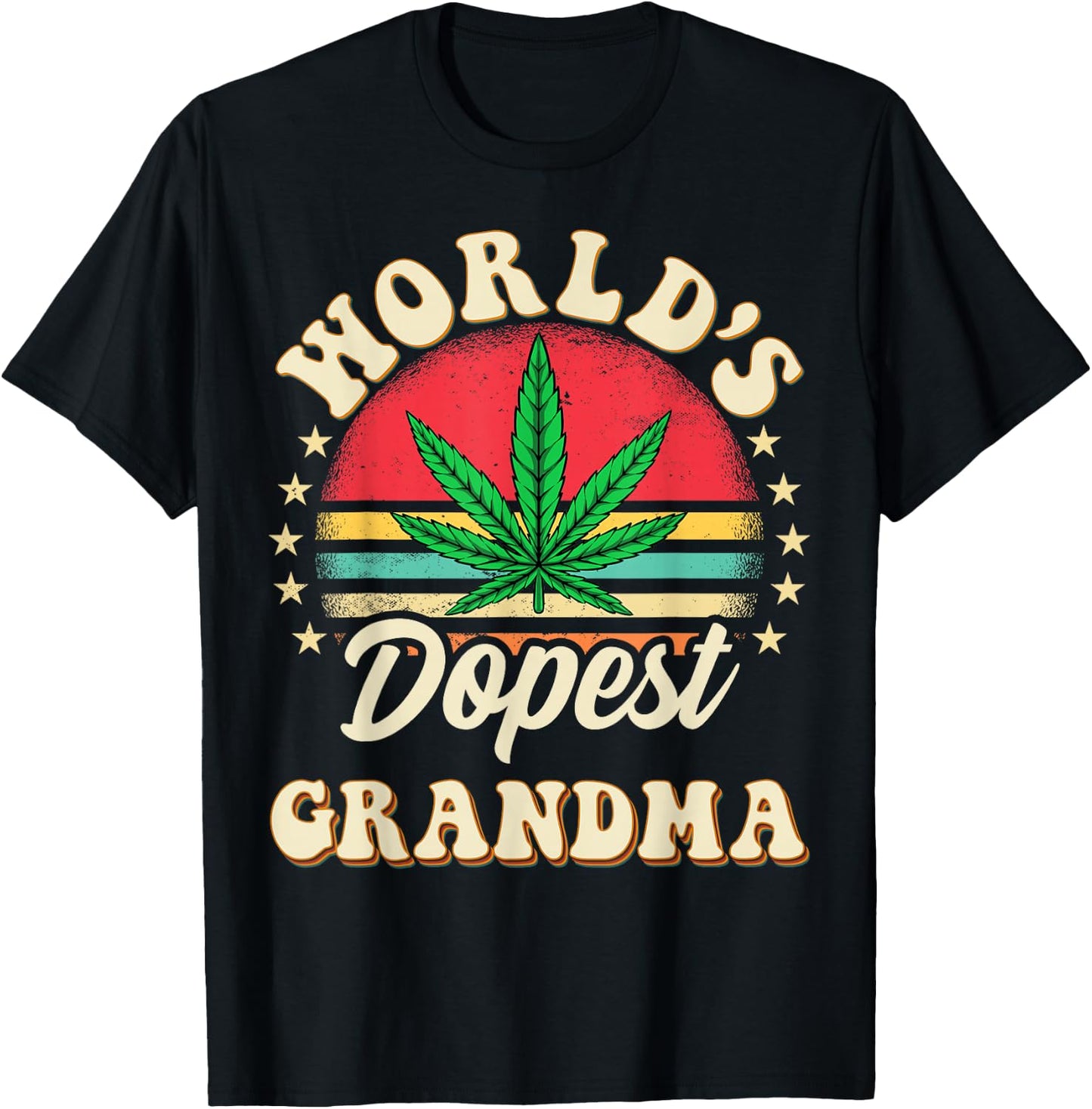 Funny 420 Weed Pot Vintage Matching Worlds Dopest Grandma T-Shirt - T-Shirt | Black
