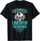 My Daddy Is A Lineman T Shirt, Gift Dad T Shirt T-Shirt - T-Shirt | Black