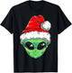 Christmas Alien Santa Costume Funny UFO Santa Hat Xmas Kids T-Shirt - T-Shirt | Black