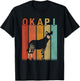 Distressed Okapi Lover Men Women Kid Cute Okapi Retro T-Shirt - T-Shirt | Black