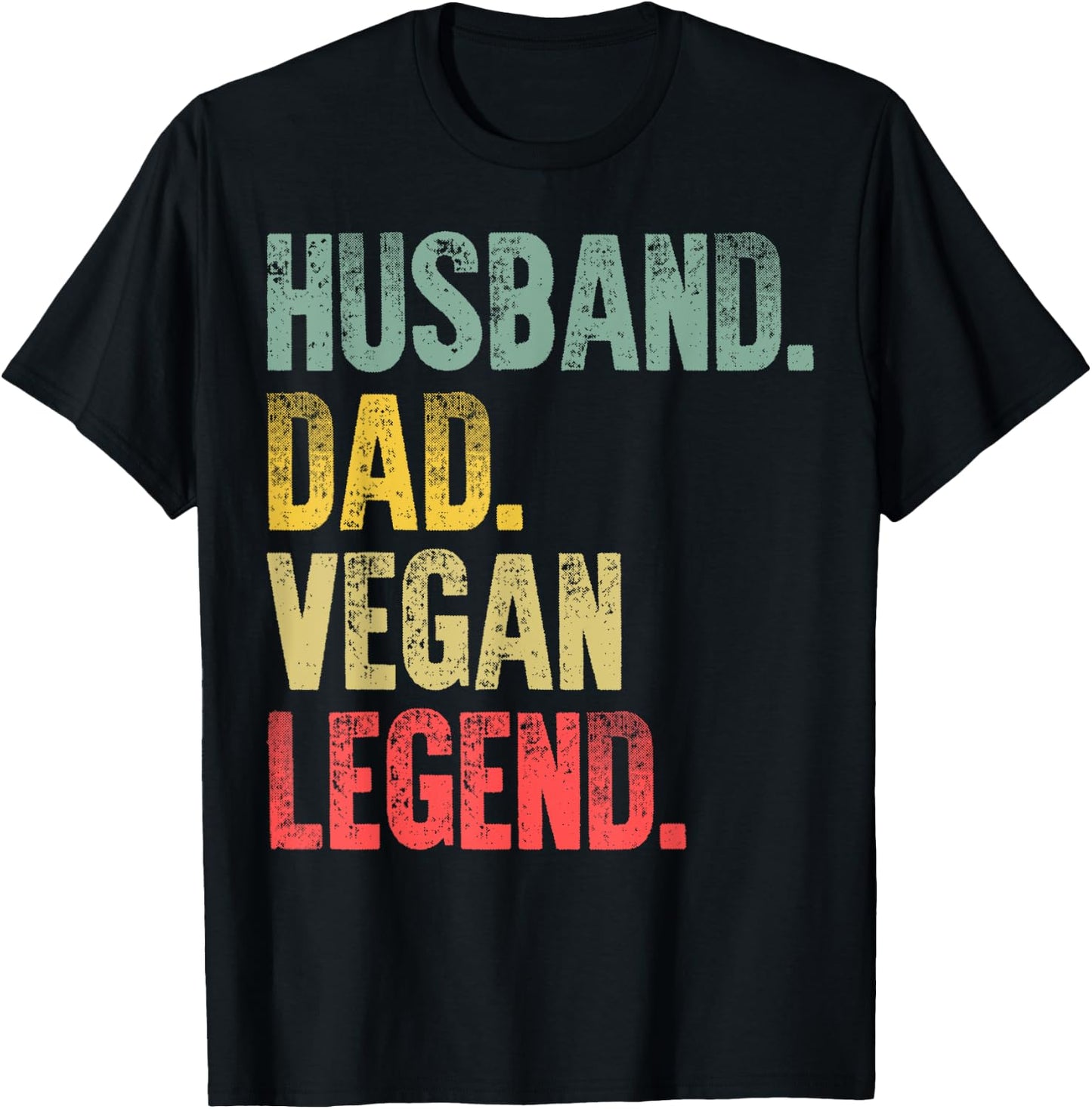 Funny Vintage Gift Husband Dad Vegan Legend Retro T-Shirt - T-Shirt | Black