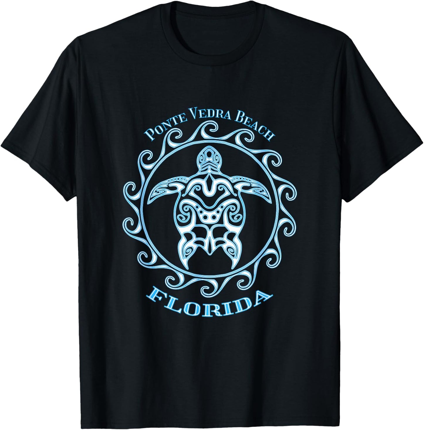 Ponte Vedra Beach Florida Tribal Sea Turtle Summer T-Shirt - T-Shirt | Black