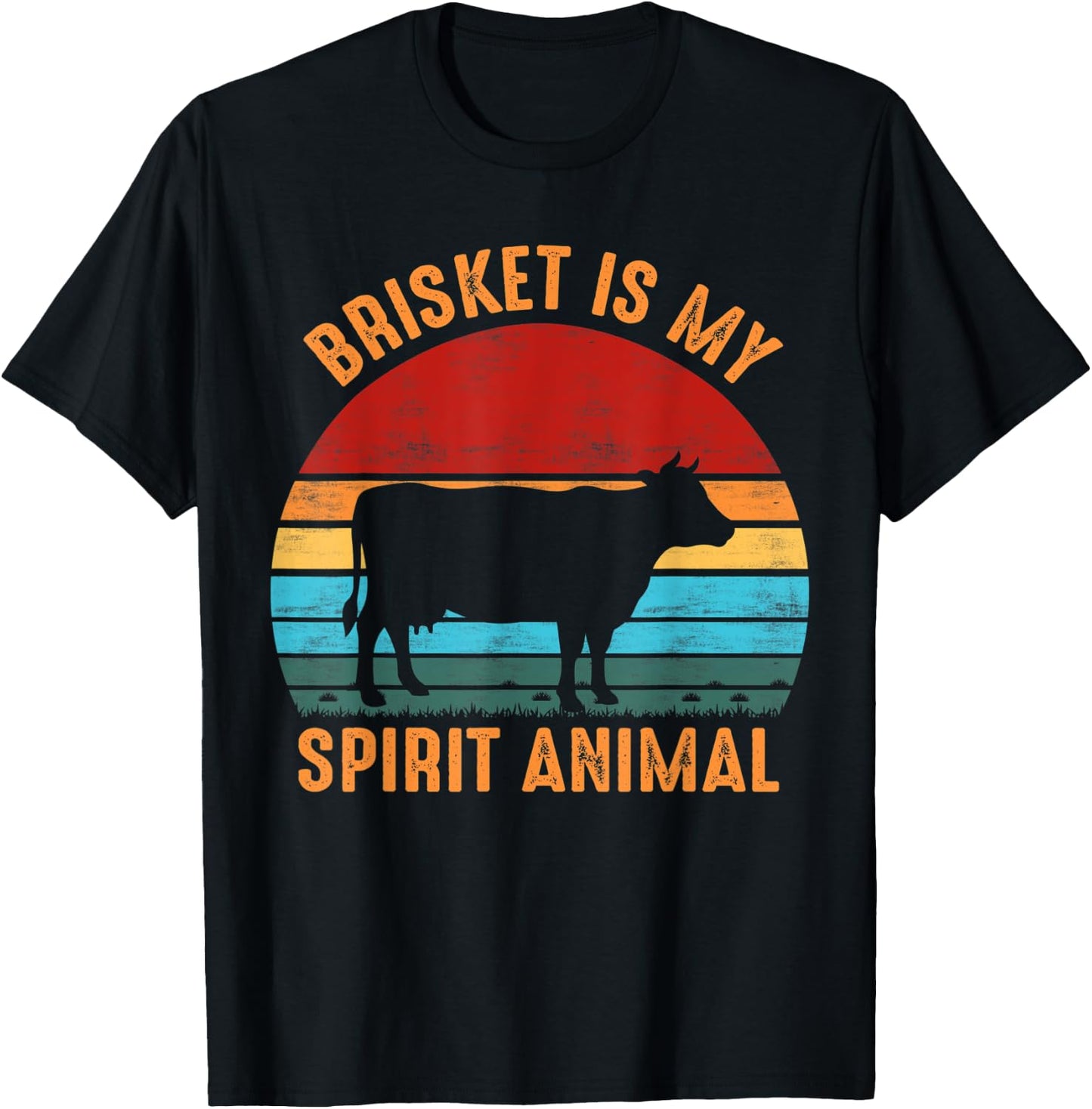 Brisket Is My Spirit Animal Funny Grilling BBQ T-Shirt - T-Shirt | Black