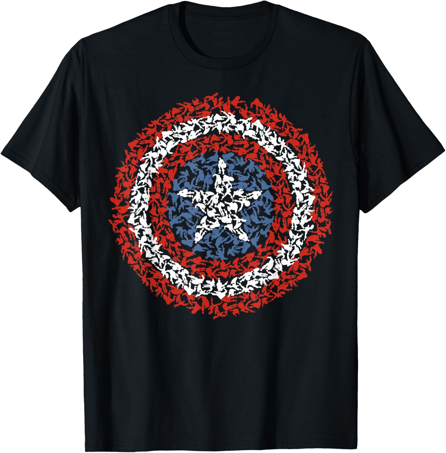 Marvel Captain America Shield Build Up Fill Graphic T-Shirt - T-Shirt | Black